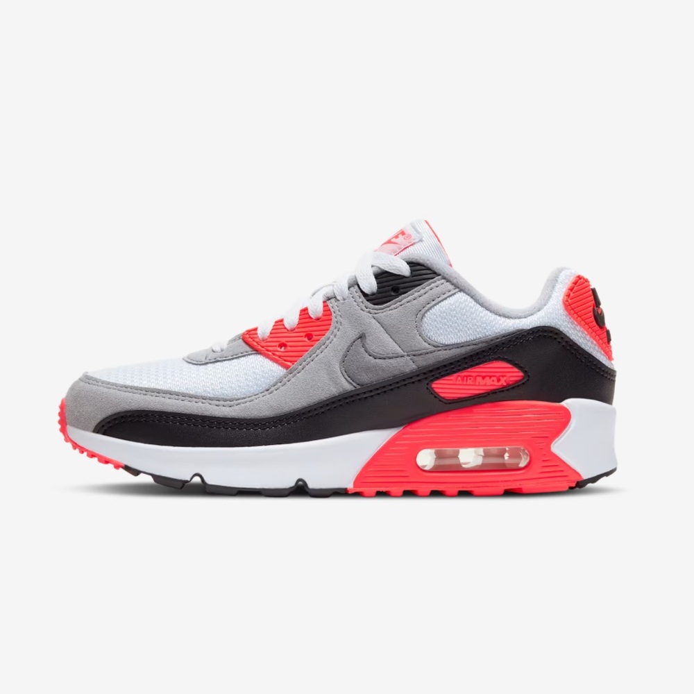 Nike Air Max 90 in Gray, White, and Red